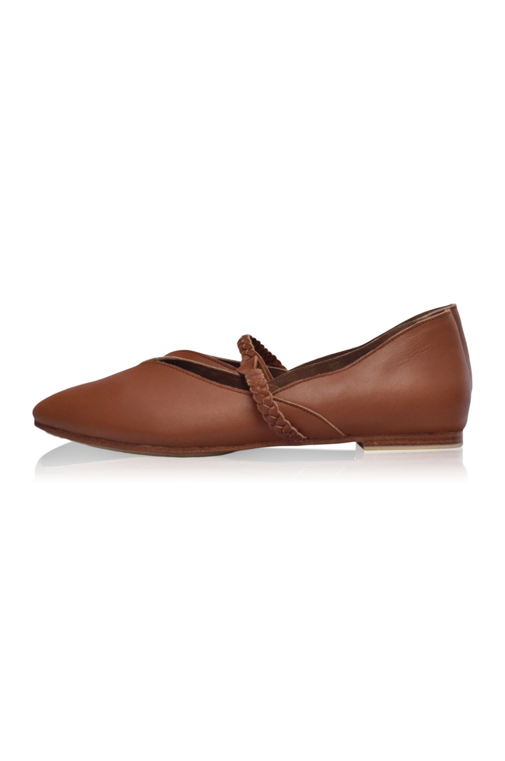 New Love Braided Pointed Toe Leather Flats