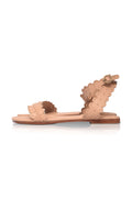 Nirvana Scalloped Wrap Leather Sandals