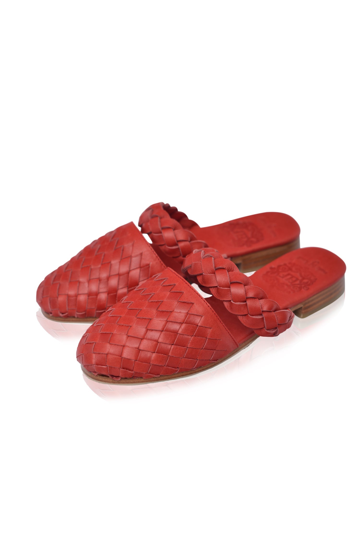 Sea Escape Woven Leather Slide Sandals
