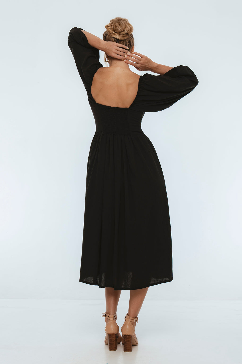 Genevieve Puff Sleeve Midi Dress