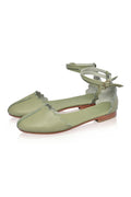 Venus Almond Toe Scalloped Leather Flats